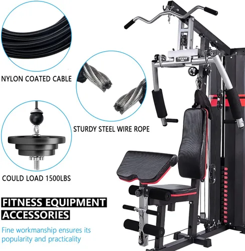 Miniatura 7 de Taeku Cable de polea de fitness, cable de polea de 0.236 in, cable de acero de repuesto, accesorios de máquina para gimnasio en casa, sistema