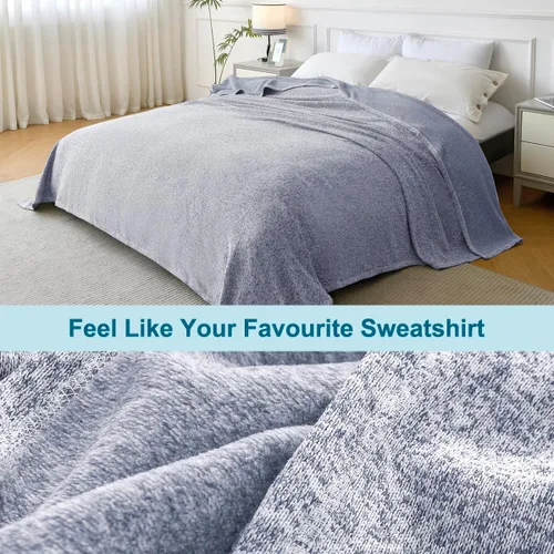 Miniatura 3 de KAWAHOME - Manta de punto para verano, ligera, transpirable, peluda, de jersey para sofá o cama