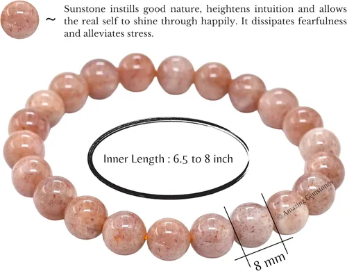 Miniatura 609 de Amazing Gemstone Pulsera de cristal para mujeres y hombres, pulsera de cristal curativo de protección, pulsera elástica con cuentas de piedras