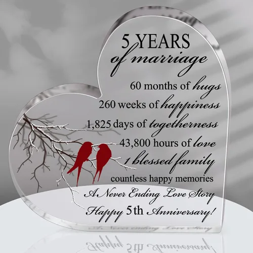 Miniatura 14 de Qunclay Regalo de 10 años de matrimonio Recuerdo de aniversario de boda Corazón Recuerdo de matrimonio Decoración Regalo para pareja padres mujeres