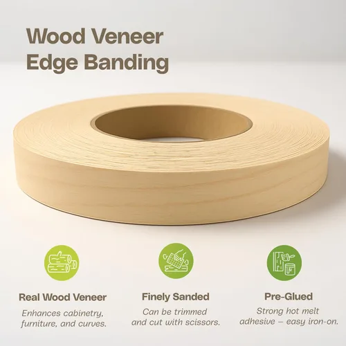 Miniatura 7 de Edge Supply Birch Rollo de 1 pulgada x 250 pies – Cinta de chapa de madera prepegada para planchar – Cinta de borde de chapa de madera con adhesivo