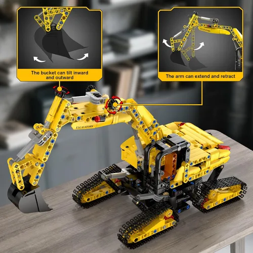 Miniatura 4 de Mould King Juegos de construcción de excavadora sobre orugas, 17076, kits de excavadora de ingeniería, modelo MOC, regalos de cumpleaños