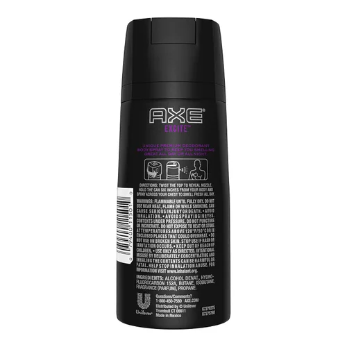 Miniatura 2 de AXE Spray corporal para hombres, Excite, 4 onzas (paquete de 3)