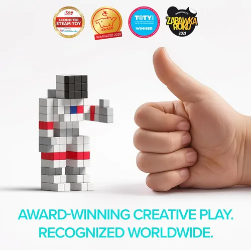 Miniatura 4 de PIXIO Mini bloques magnéticos y cubos magnéticos para niños, pequeños imanes para manualidades, juego de construcción STEM, juguetes de aprendizaje