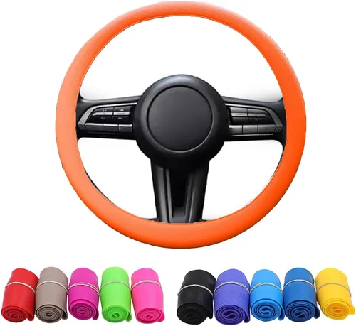 Miniatura 8 de Protector de Volante de Silicona Fresco Antideslizante, Funda Protectora de Volante, Funda Antideslizante para Volante de Coche, Funda de Volante