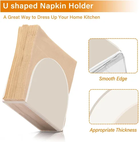 Miniatura 4 de Servilletero beige para mesa, dispensadores de servilletas de tejido acrílico, servilleteros de cóctel transparentes para encimeras, hotel