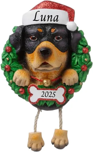 Miniatura 20 de Adornos personalizados para árbol de Navidad 2024 para mascotas – Razas de perros Beagle – Adorno personalizado de Feliz Navidad – Recuerdo