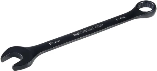 uxcell Llave combinada métrica de extremo abierto de 0.748 in y 12 puntos, revestimiento galvanizado negro, Cr-V