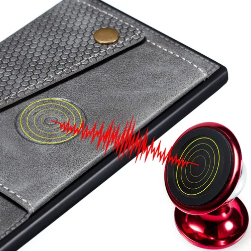 Miniatura 4 de Funda con tarjetero para Xiaomi Poco X3/X3 NFC/X3 Pro, parte trasera con piel sintética plegable doble hebilla multifunción bolsa para tarjetas, Gris