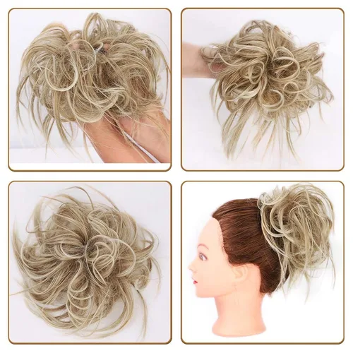 Miniatura 4 de Lativ - Extensiones de cabello con moño desordenado y peinado alborotado, scrunchies con banda elástica de goma, accesorios de cabello desordenado