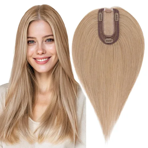 Miniatura 24 de MY-LADY Extensiones de cabello humano para mujeres con base de seda y clip de encaje, 150% de densidad, cabello humano real, 7 * 13 cm, lacio, 6