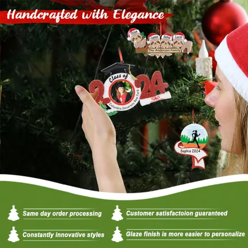 Miniatura 4 de Taza de malvavisco de chocolate caliente para pareja, adorno para árbol de Navidad 2025, adorno de Navidad personalizado para familia de 2, regalo
