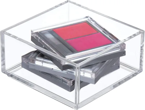 Organizador Clarity de InterDesign para tocador, adecuado para cosméticos y productos de belleza, 8 x 12 x 2 pulgadas, transparente, Transparente, S