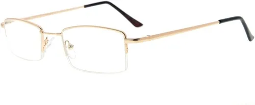 Miniatura 12 de Eyekepper Anteojos de lectura con bisagras de resorte con puente de titanio de memoria flexible para hombres y mujeres (negro, +0.50)