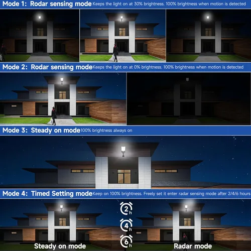 Miniatura 3 de Luces solares de calle para exteriores, luces solares impermeables con sensor de movimiento y control remoto, luz de inundación de 6500K
