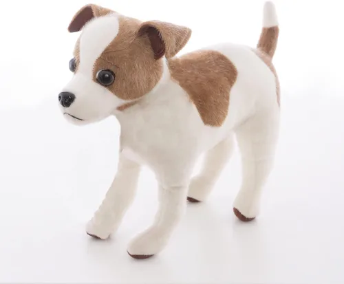 Miniatura 6 de CU-MATE Perro de peluche Chihuahua de 12 pulgadas, juguete realista de cachorro sentado con falda (regalo de presente)
