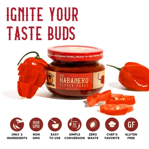 Miniatura 6 de Louisiana Pepper Exchange Salsa de puré de pimiento habanero rojo, súper picante, picante, condimento de chile, a base de plantas, sin gluten