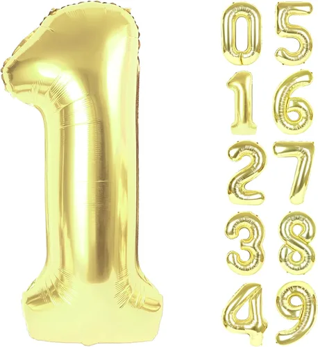 Miniatura 88 de Globo de cumpleaños número 4 dorado de 40 pulgadas, globos gigantes del número cuatro 14 24 34 40 44 2024, globos grandes de lámina de mylar para Oro