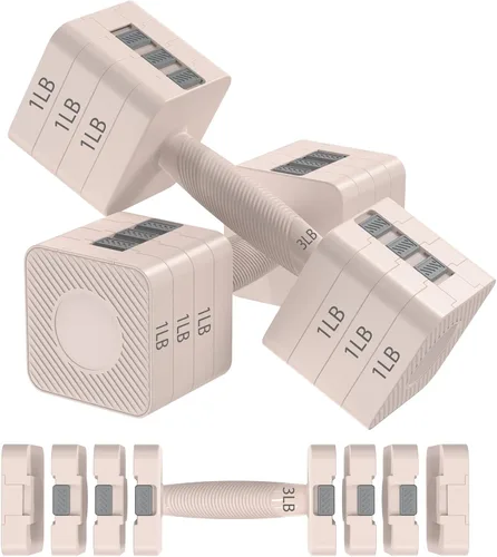 Miniatura 12 de Hezeyferg Juego de mancuernas ajustables de 22 libras, juegos de pesas de mano con 5 niveles de 3 libras, 5 libras, 7 libras, 9 libras, 11 libras