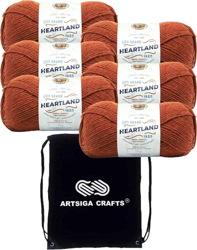 Miniatura 52 de Lion Brand Heartland Capitol Reef 136-140 (3 cadejos - mismo lote de tinte) Hilo estambre medio #4 acrílico para crochet y tejer con bolsa