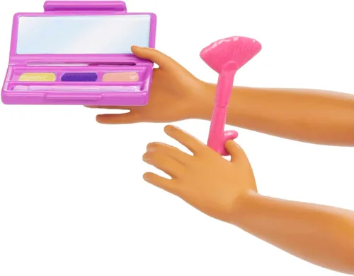 Miniatura 5 de Muñeca Barbie y accesorios, muñeca de maquilladora profesional con paleta y pincel