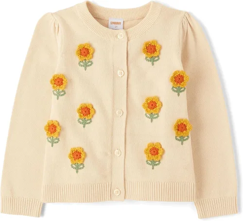 Miniatura 6 de Gymboree - Cárdigan de manga larga con botones frontales para bebés y niñas pequeñas Blanco