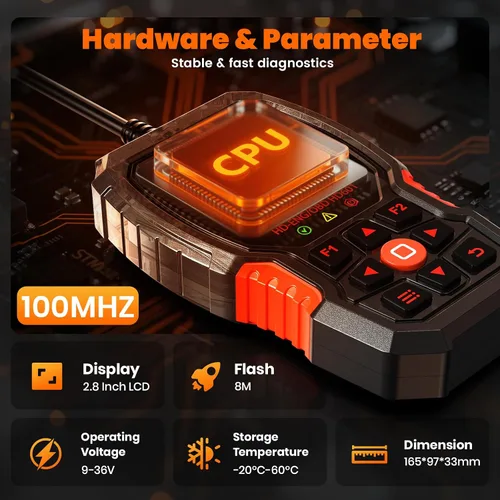 Miniatura 8 de ANCEL Escáner de Camión Resistente HD601 Herramienta de Diagnóstico de Sistema Completo para Diésel Compatible con Cummins, Detroit, Freightliner