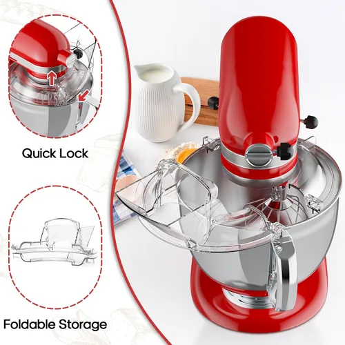 Miniatura 5 de Escudo de vertido para mezclador KitchenAid, protector contra salpicaduras para batidora de pie de ayuda de cocina, funciona con cuencos mezcladores