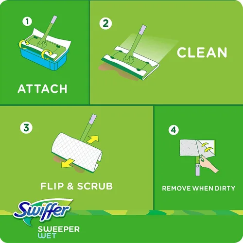 Miniatura 2 de Swiffer Sweeper - Recambio de paño húmedo, color blanco, 64