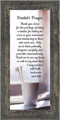 Crossroads Home Décor Marco de fotos The Dentist Pray, cuadros de oficina dental, 7432BW