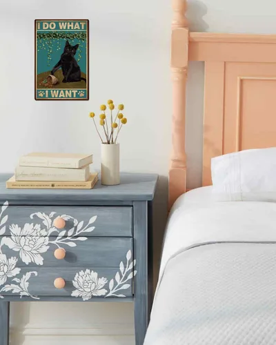 Miniatura 3 de ALKB Divertido letrero de gato negro – I Do What I Want - Letreros de metal para amantes de los gatos, regalo para decoración de pared en casa