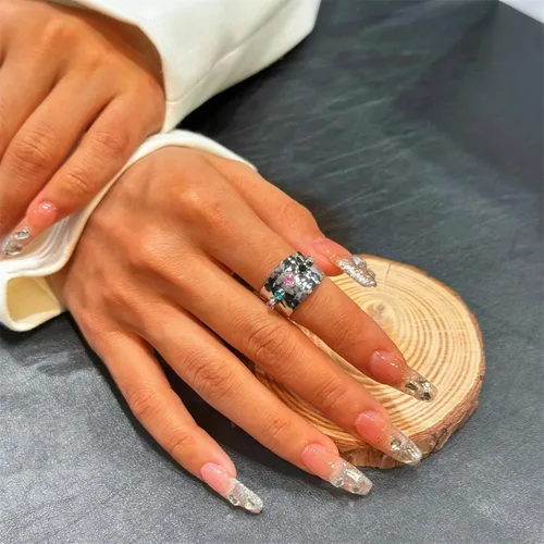Miniatura 238 de Anillo de plata de ley 925, minimalista, ajustable, hecho a mano, para mujeres y niñas