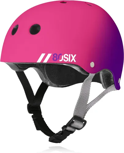 Miniatura 11 de Casco Multideporte Triple Certificado 80Six - Ideal para Bicicleta, Monopatín, Patineta, Patines en Línea y Patinaje en Línea Blanco mate