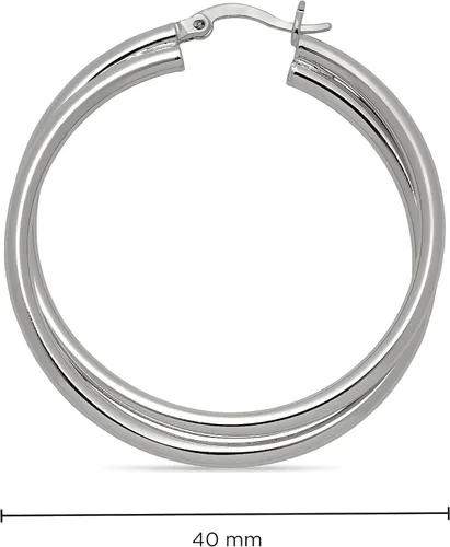 Miniatura 9 de Milla Crossover Twisted Hoop Earrings for Women – Hypoallergenic Silver or Gold Statement Hoops – Lightweight & Easy to Wear