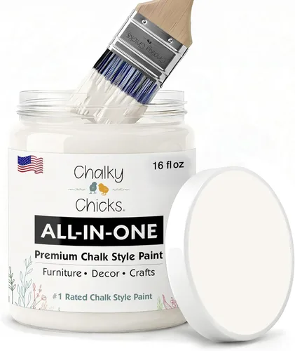 Miniatura 170 de Chalky Chicks - Pintura mate a la tiza, no requiere lijado, 4 onzas líquidas, color gris oscuro (Gun Metal Gray), para muebles, pintura sin Gris