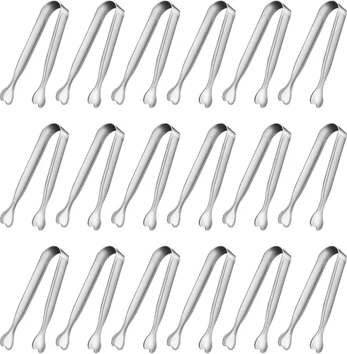 Mini pinzas para servir, paquete de 18 pinzas de acero inoxidable para azúcar, pinzas de hielo de 4.3 pulgadas, pinzas para aperitivos de cocina,