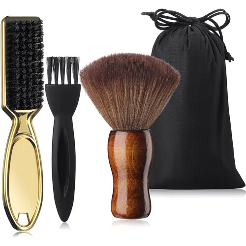 Miniatura 7 de Patelai 3 piezas de cepillo de peluquero para el cuello, limpiador, afeitadora, afeitadora, cepillo de limpieza con bolsa de almacenamiento