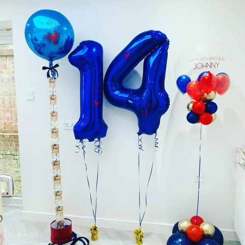 Miniatura 4 de Globos digitales de 40 pulgadas, color azul marino, gigantes, gigantes, gigantes, enormes de aluminio de 14 o 41, globos digitales de Mylar con Azul