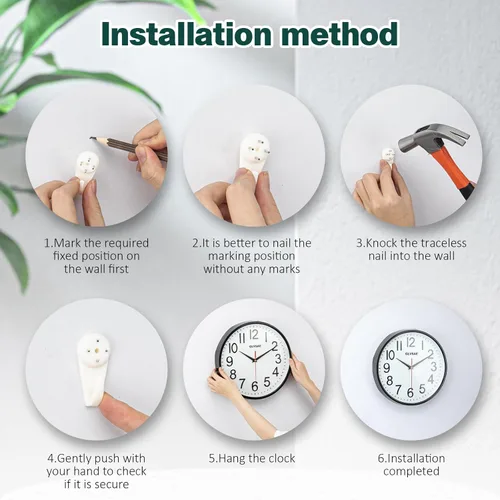 Miniatura 5 de GLVSAE Reloj de pared de 12 pulgadas sin tictac, relojes de pared que funcionan con pilas, grandes, fáciles de leer con dial estereoscópico