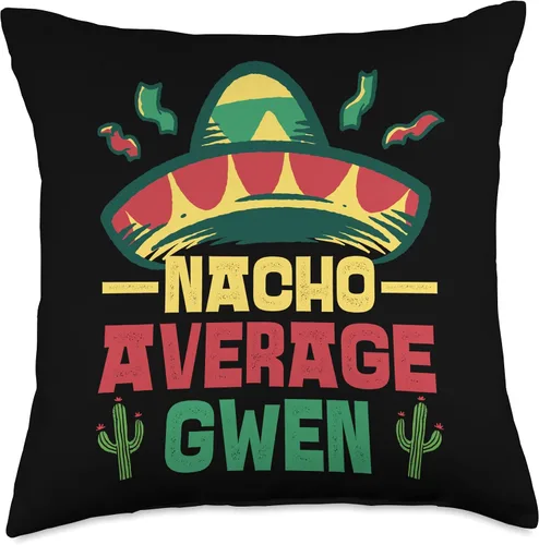 Miniatura 5 de Not Your Ordinary Name. Nacho Promedio Gwen - Almohada de 16 x 16 pulgadas, multicolor