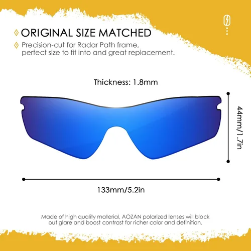 Miniatura 2 de Lentes de repuesto ANSI Z87.1 para gafas de sol Oakley Radar Path