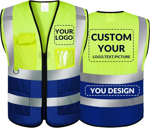 Miniatura 44 de BeautyWill Chaleco de seguridad personalizado con logotipo Clase 2 Chaleco reflectante de alta visibilidad Chaleco de trabajo protector