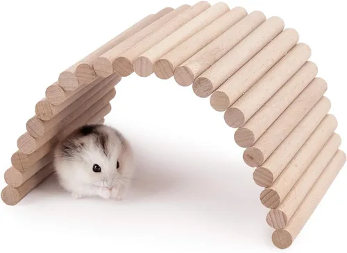 Miniatura 9 de Niteangel Escalera de escalada para hámster, puente colgante de madera para conejillos de indias, ratas, erizo, jerbos, ratón, planeador de azúcar