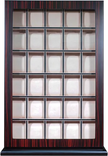 TimelyBuys Caja organizadora de 30 piezas de madera de ébano para colgar en la pared, caja organizadora de almacenamiento y soporte para regalo del