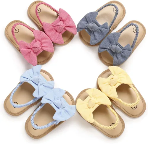 Miniatura 3 de COSANKIM Sandalias de verano para bebés y niñas con suela suave de flores, zapatos de vestir para cuna, recién nacidos, para recién nacidos