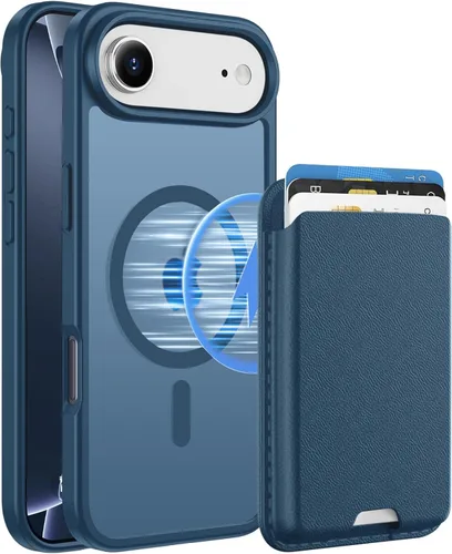 Miniatura 54 de Funda magnética para iPhone 12 Pro Max, cartera magnética desmontable con soporte para tarjetas, [compatible con MagSafe] grado militar, a prueba