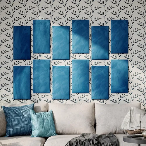 Miniatura 24 de Paneles de arte acústicos decorativos de terciopelo suave para pared, azulejos absorbentes e insonorizantes ecoamortiguadores, tablones suaves Blanco