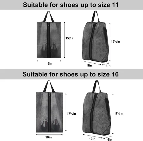 Miniatura 2 de Fixwal Bolsas de zapatos para viajes, Negro