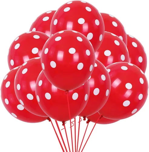 Miniatura 6 de TONIFUL 100 globos de lunares blancos y negros de 12 pulgadas, globos grandes de látex para fiestas, bodas, cumpleaños, festivales, decoración