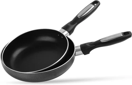 Miniatura 4 de Alpine Cuisine Juego de utensilios de cocina de aluminio, 7 piezas, cacerola con revestimiento antiadherente, horno holandés, sartén wok con mango